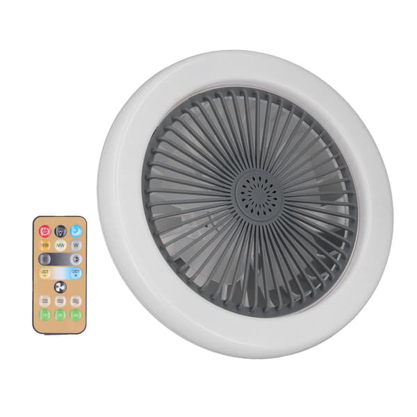 Quiet 12 \" Ceiling Fan with Light, E27 Bulb Holder, Remote Control, Adjustable Speed, Enclosed, 85-265V, for Bedroom/Office