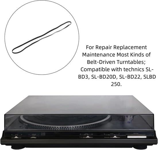 Two Rubber Drive Belts for Turntable Repair Kits