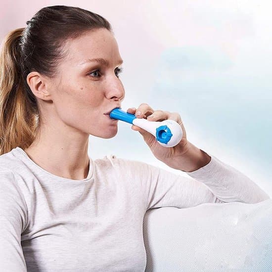 Lungtræner Air Pulse til Åndedrætsterapi - Bærbar Åndedrætstræner til Lungegenopretning - Blå