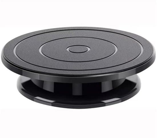 ytterdiameter 27,5 cm - basediameter 24 cm - høyde 7 cm - platespiller i plast - roterende kakestativ - for dekorasjon - presentasjon og baking