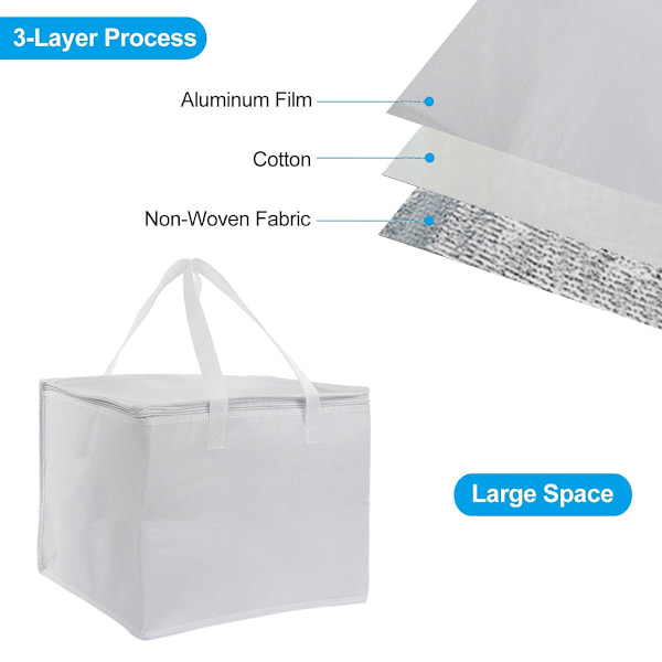 Väska för matleverans i non-woven-tyg, termisk tårtväska, matbehållare för hem, kontor och restaurang
