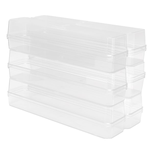 6 Set Plast Genomskinlig Låda med Lock Rektangel Tårta Presentaskar för Bakverk Sushi Godis Tillbehör