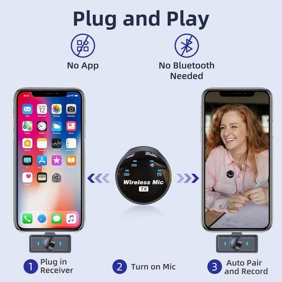Langaton Lavalier-mikrofoni iPhone 17/16/15:lle ja Androidille melunvaimennuksella ja latauskotelolla.