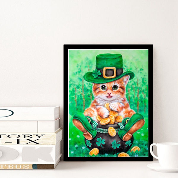 DIY Timantti-kirjonta Ristinommel eläin Diamond Painting Taidekäsityö Koti Sisustus (Kissa)