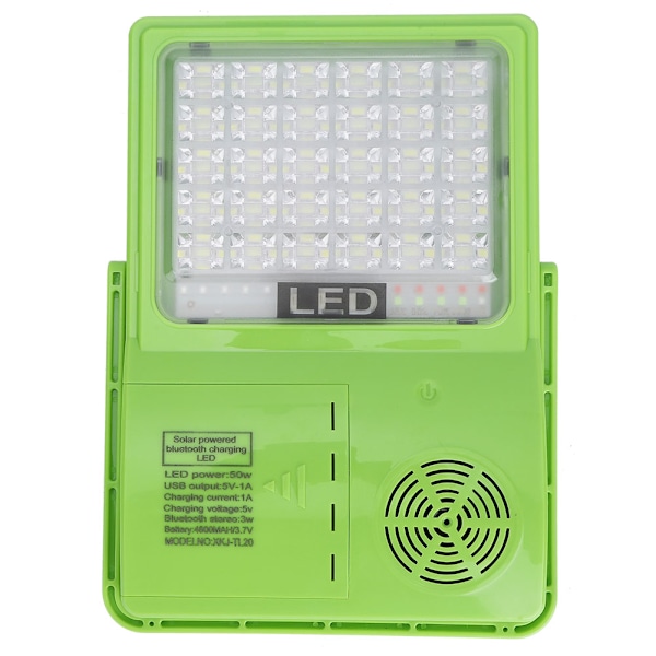 Aurinkoenergialla toimiva LED-valo, monitoiminen kannettava langaton kaiutin ja varoitusvalo Bluetoothille
