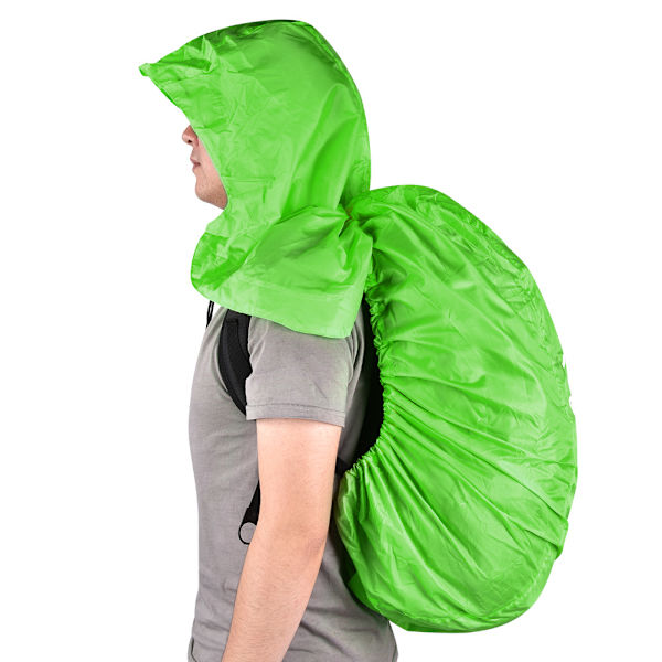 Polyester Vandtæt Støvbestandig Camping Klatre Rygsæk Dæksel med Hætte (Grøn)