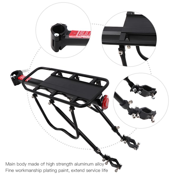 WJ01 Aluminium Legering Sort Cykel Bagagebærer Bagagebærer Hylde Cykling Udstyr Tilbehør