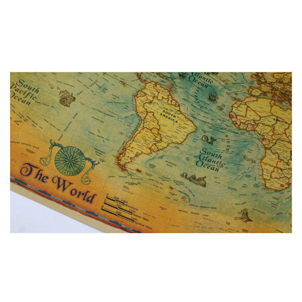 Nautisk Ocean Sea World Map Retro Art Paper Painting Home Decor Poster Sticker Paintings
