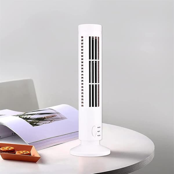 Portable Air Cooler - Mini Cooling Tower Fan - Quiet Operation - White - Personal Cooling - USB Desk Air Conditioner - Suitable for...