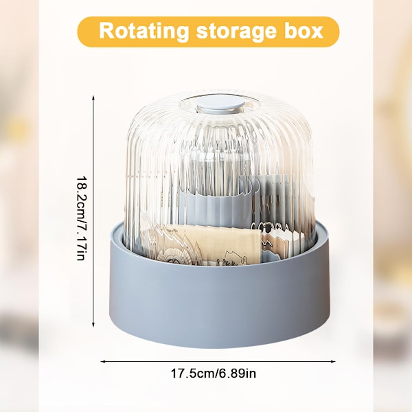 Sminkborsthållare, kosmetisk arrangör, smidig 360° roterbar, snygg smink, sminkborsthållare med lock, kosmetisk borsthållare, för sminkbord