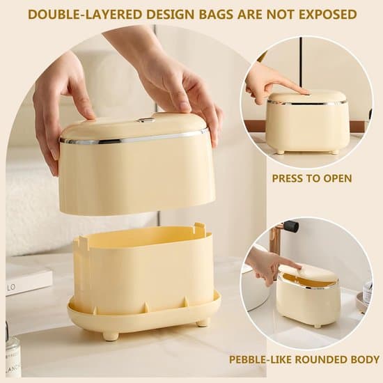 Desktop Container - Portable - Suitable for Bedrooms, Dining Rooms, Offices, etc. - Off-White