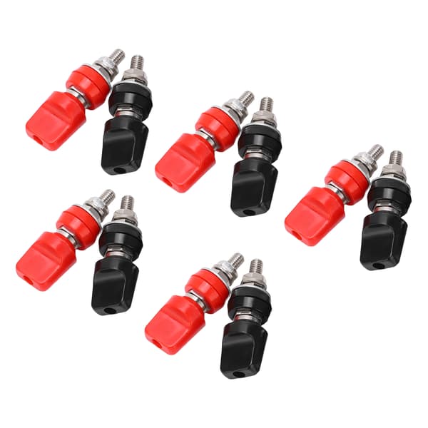 5 Sets J.50019(1) Power Connection Post M6 Brass Terminal Connection Post with 4mm Jack for Electronic Instruments Ships