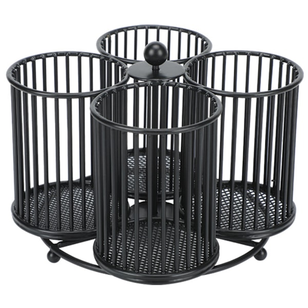 Fire-sylindret roterende pennestativ Sminkepenselpottspennholder Roterende blyantstativ Organizer Roterende holder