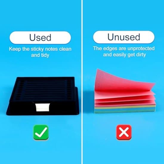Post-it-holder - Selvklæbende notesblok med skabelon - Sort