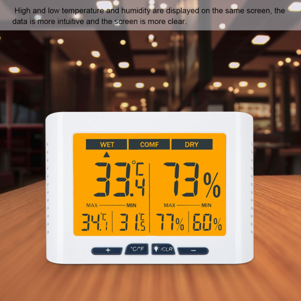 Kotitalouden digitaalinen elektroninen lämpömittari ja kosteusmittari - Huoneen lämpötilan ja kosteuden seuranta