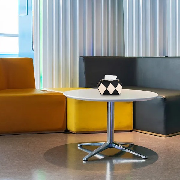Söt rektangulär servettlådehållare, PU-läder servettlådehållare, hopfällbar servettlåda dekorativ arrangör för hem, bordsskiva, badrum, bil,