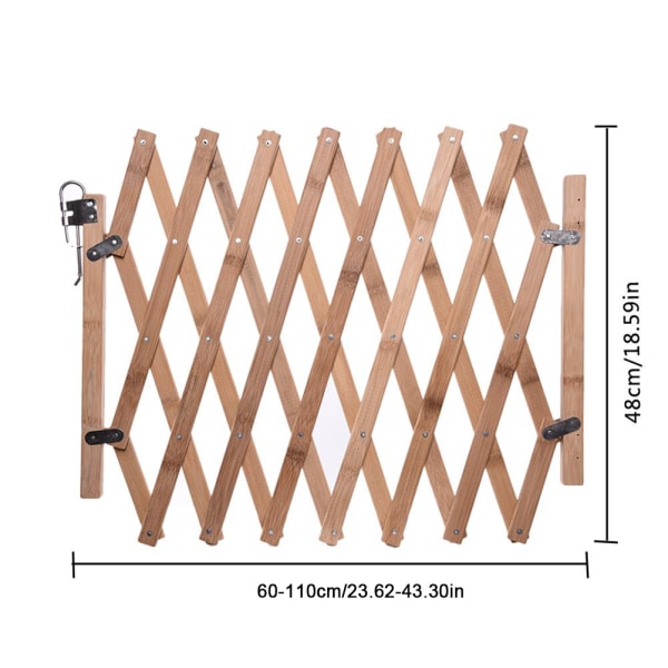 Husdjursgrind Retractable Justerbar Hund Skjutdörr Trä Inomhus Hundgrind Dörröppning Trappor Husdjur Valpsäkerhetsstaket