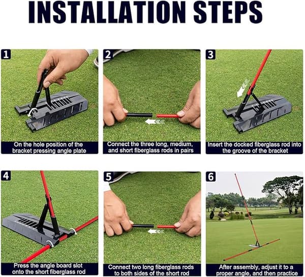 Professional Golf Club Alignment Stick Stand - Golf Swing Plane and Path Practice Aid | Golf Swing Training Aid | Driver Alignment Stick