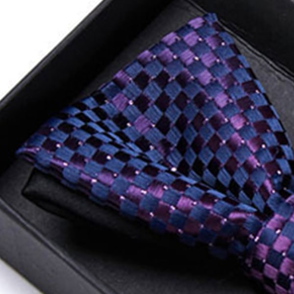 Män slips set fluga näsduk manschettknappar fashionabla eleganta slips set för hall festival mörk lila