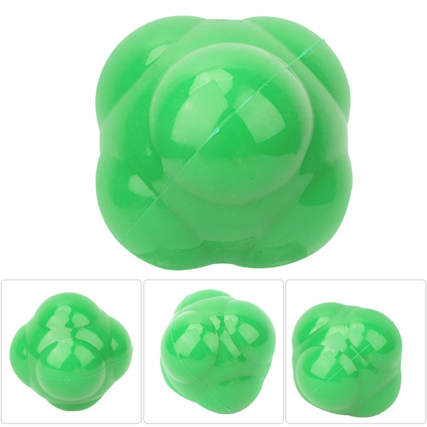 Silikon Hexagon Agility Reaktion Hastighetsboll Fitness Träningsleksaker för Nybörjare (Grön)