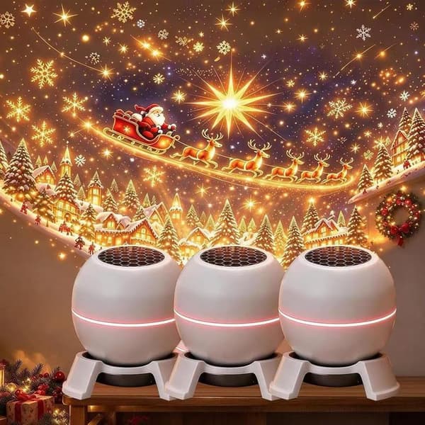 Magisk juleprojeksjonsnattlampe USB-juleprojektor for innendørs bruk 3pcs