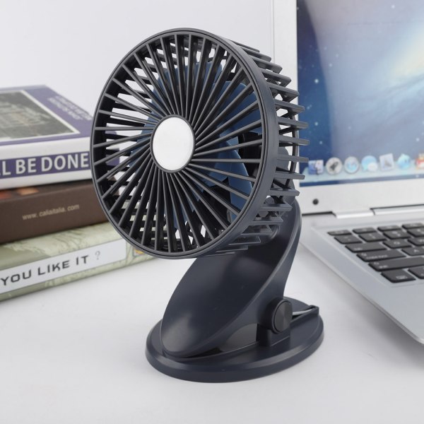 Portable Mini Desktop Fans USB Rechargeable Clip on Speed Adjustable Fan for Office(Black)