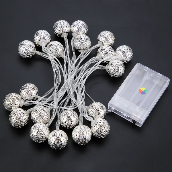 2,5 m 20 LED Ball Fairy String Lys for Soverom Hage Landskap Hage Hjem Ferie Fargerik