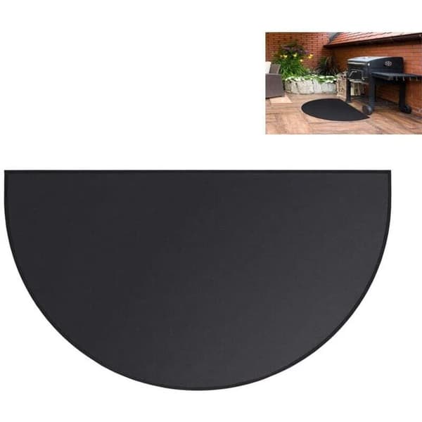Brandsäker eldstadsmantel 50x102 cm - halvmåneformad, vattentät och gnistsäker.