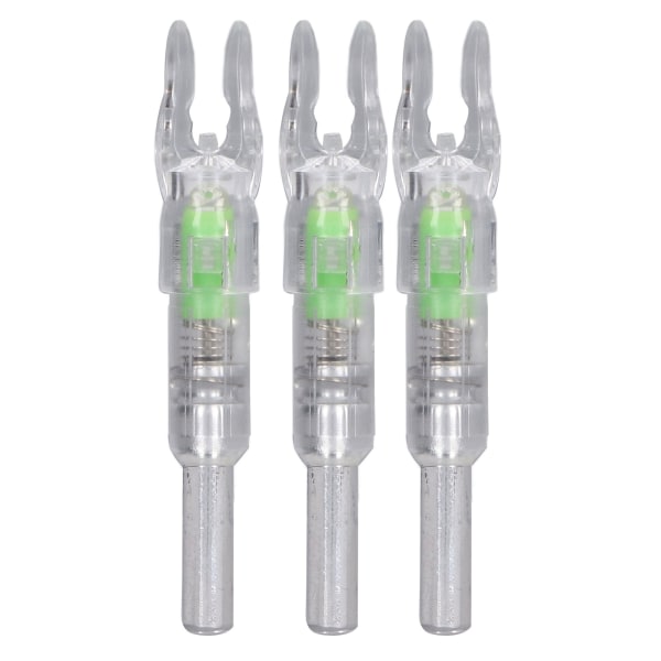 3 stk Lysende Nocks for Piler Automatisk Belysning 6,2 mm Indre Diameter Pil Sjakt Lysende Pilhale for Utendørs