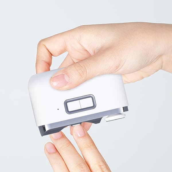 Automatic Electric Toenail Clipper with 2 Speed Settings and LED Light (White)