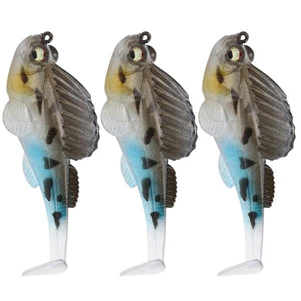3 stk PVC Kunstige Livaktige Jig Fiske Lures Agnsfisk Fiskeutstyr med Høykarbonstål Enkeltkrok
