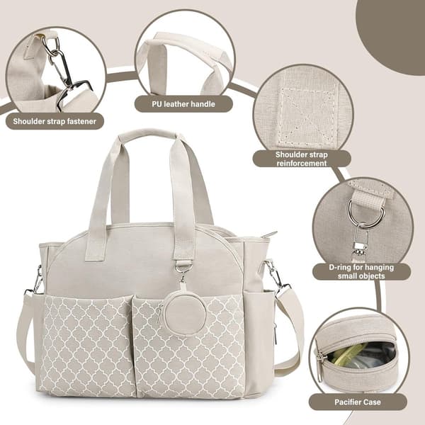 Single Pack - Diaper Bag with Changing Pad - Multifunctional Portable Diaper Bag with Handle and Shoulder Strap - Ideal for Moms - White