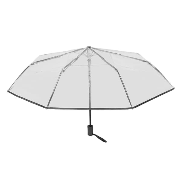 Black Transparent Automatic Umbrella Durable Travel Compact for Backpack Outdoor Adventure