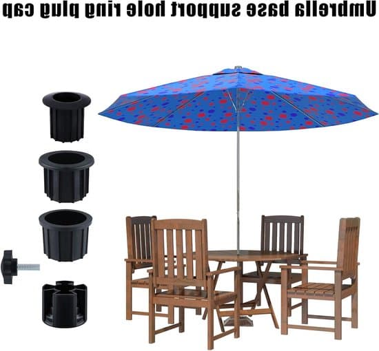 Reservedele til parasol - Tilbehør til parasolfod - 6-delt sæt - Sort