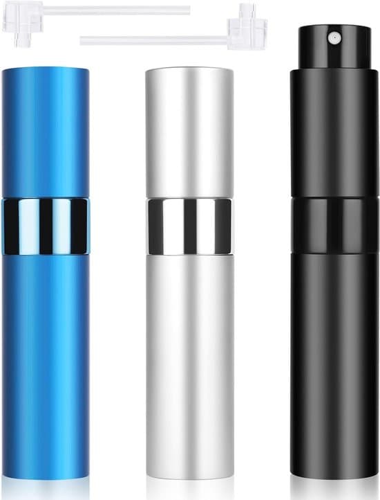 Miniparfymsprayflaskor - 3-pack - Påfyllningsbara - 10 ml Påfyllningsbara Parfymsprayflaskor - Reseflaskor - Reseparfymsprayflaskor