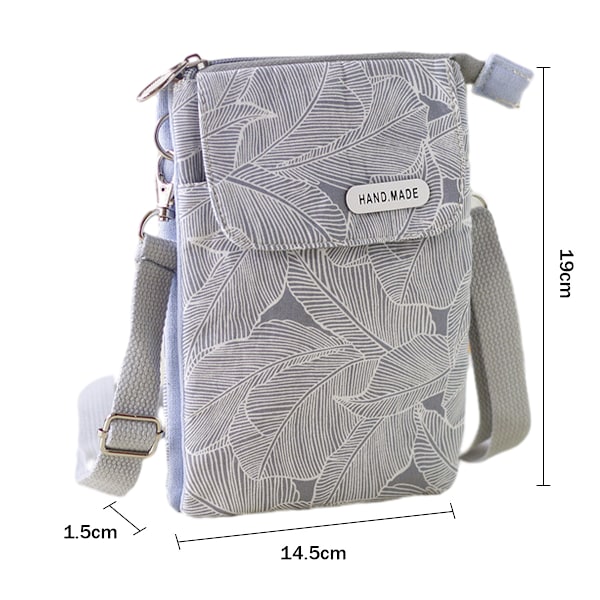 Mobiltelefon plånbok Canvas liten crossbody väska väskor med axelrem för kvinnor tonårsflickor