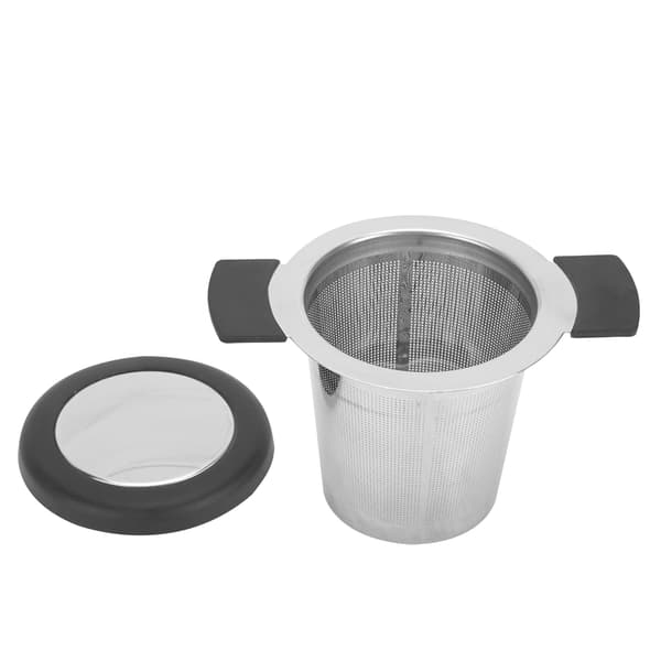 Stainless Steel Teacup Filter, Tea Strainer with Silicone Lid