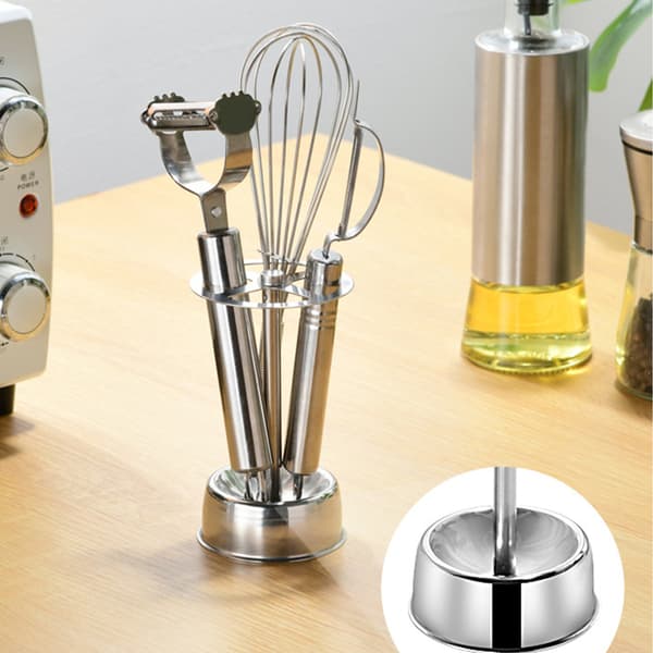 Stainless Steel Cosmetic Brush Holder with Toothbrush and Toothpaste Organizer