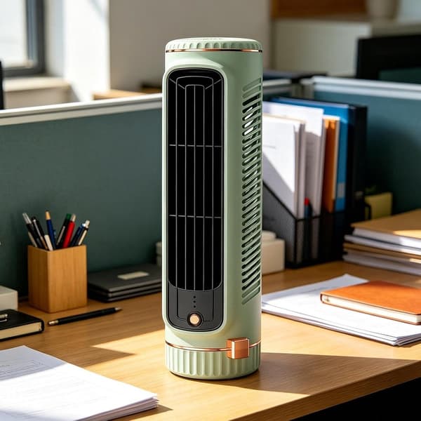 Mini Tower Fan - Table Fan - Circulation Fan - Three Wind Speeds - Suitable for Bedroom, Kitchen, and Bathroom - White