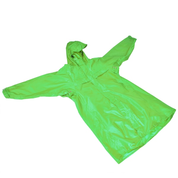 Polyester hopfällbar utomhus bärbar ultralätt vattentät ärm huva regnrock (grön)