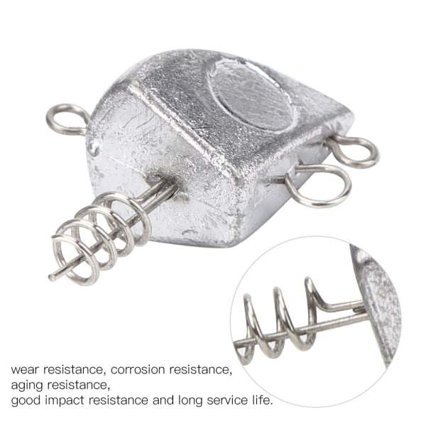 5 st bärbara metall fiskhuvuden form fiskevikt sjunker tackle tillbehör