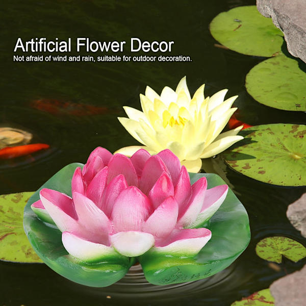 Trädgårdssimulering Flytande Harts Lotusblomma Dekor för Fiskdamm VattenprydnadLila Lotus