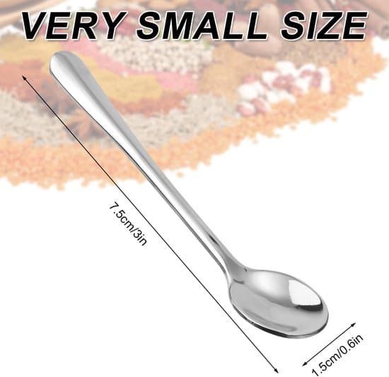 Mini skeer i rustfrit stål - 12-pak - Til krydderier - 7.5x1.5cm - Perfekt til servering af salt og sukker - Køkkenbrug - Sølv