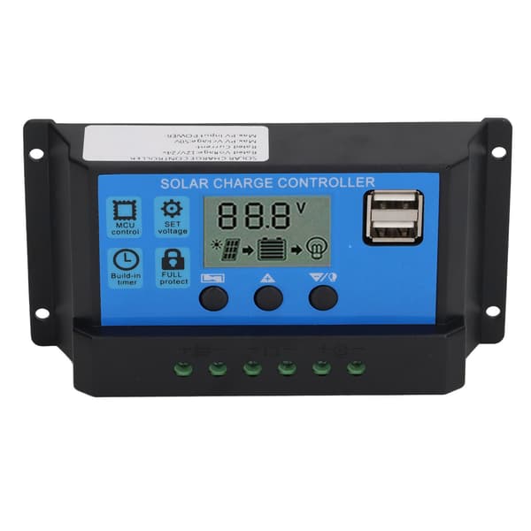 12V 24V Solcellepanelkontroller PWM Fotovoltaisk Regulator LCD-skjerm MPPT Solcellelader 100A