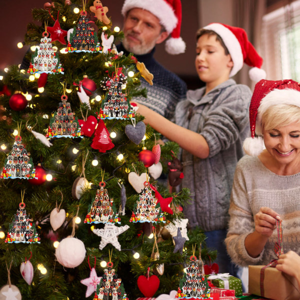 Julgran Hängande Prydnad Jul Hund Trä Hängande Hänge Jul Dekoration Present till Vänner och Familj