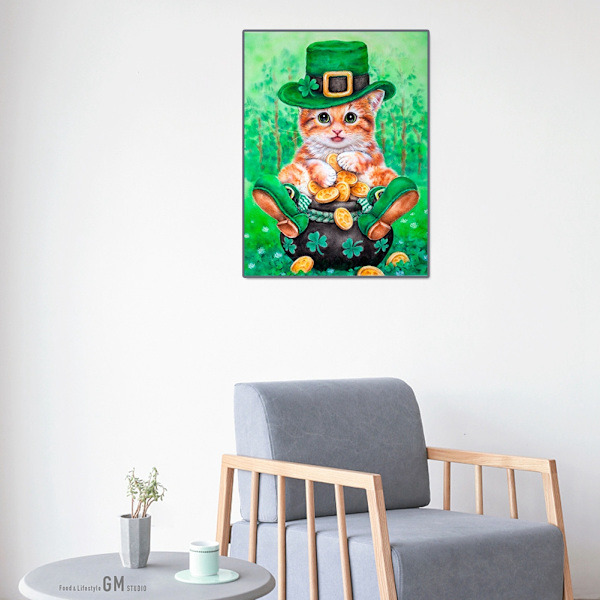 DIY Timantti-kirjonta Ristinommel eläin Diamond Painting Taidekäsityö Koti Sisustus (Kissa)