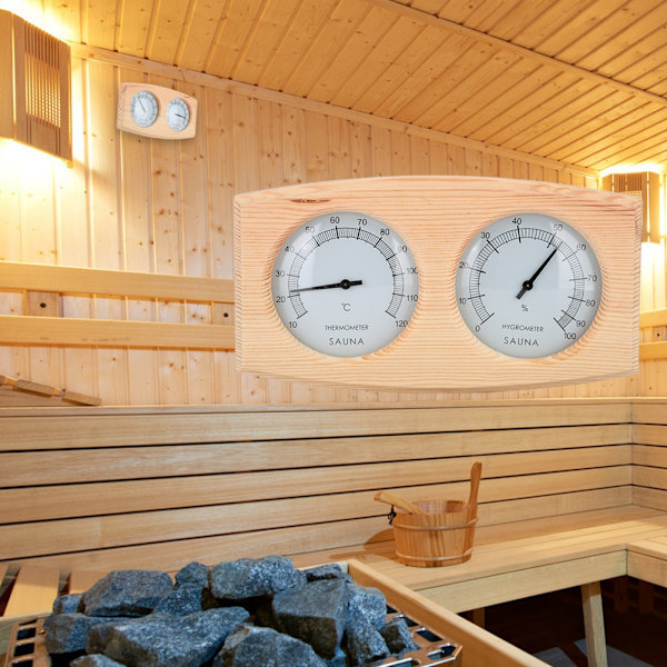 Gran Hygrometer Termometer Fuktighetsmätare Mätare 2-i-1 Monitor för Basturum