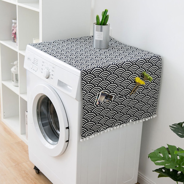 Två ark tvättmaskin bomull linne tvättmaskin täcker 55*130cm kylskåp dammskydd