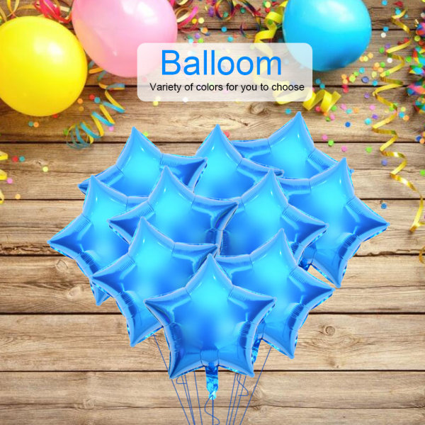 10 st 10" femstjärniga aluminiumfolieballonger Fest Bröllopsfödelsedagsdekor