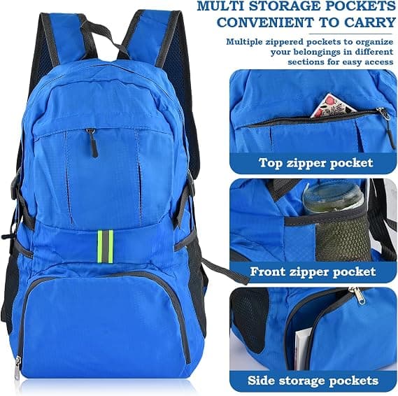 35L Ultralight Foldable Backpack, Waterproof Hiking Backpack, Travel Backpack, Cycling Backpack, For Women & Men, Orange